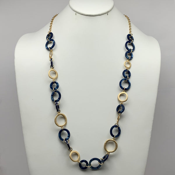 Long Lucite Small Circle Necklace