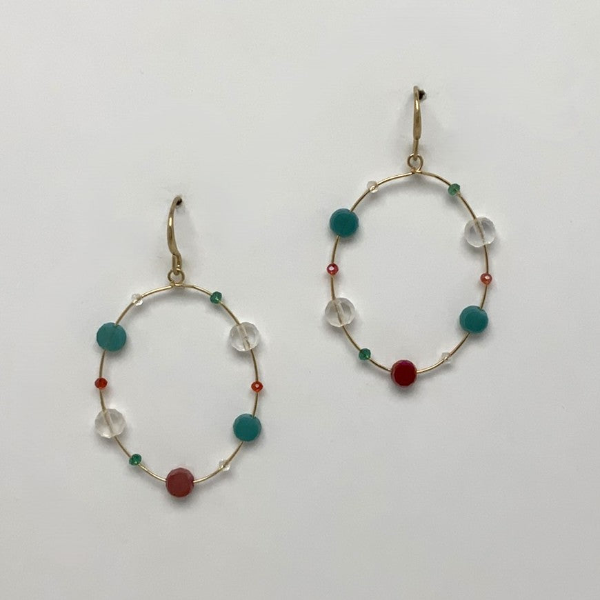 Oval Crystal Earrings