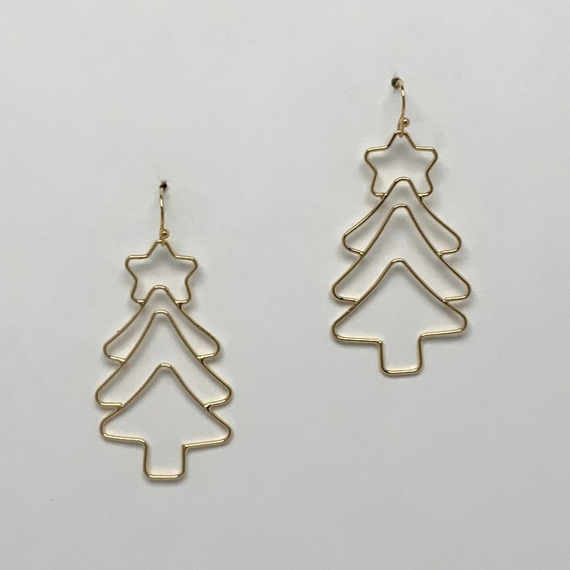 Christmas Tree Outline Earrings