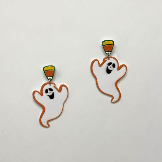 Candy Corn Ghost Earrings