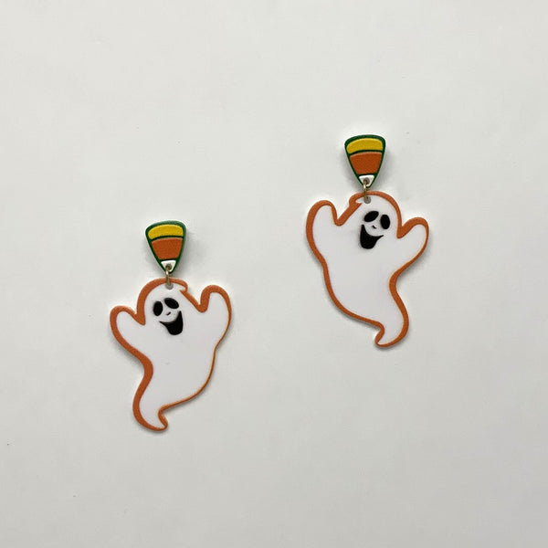 Candy Corn Ghost Earrings