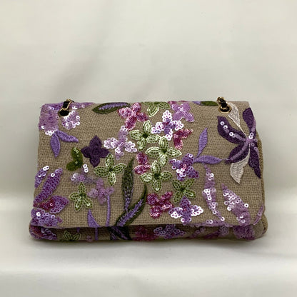 Flower Patterned Sequined Bag