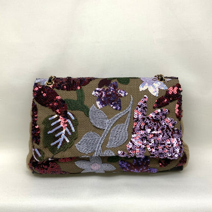 Flower Patterned Sequined Bag