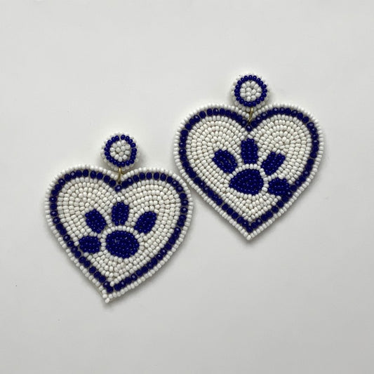Beaded Heart Earrings