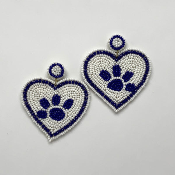 Beaded Heart Earrings