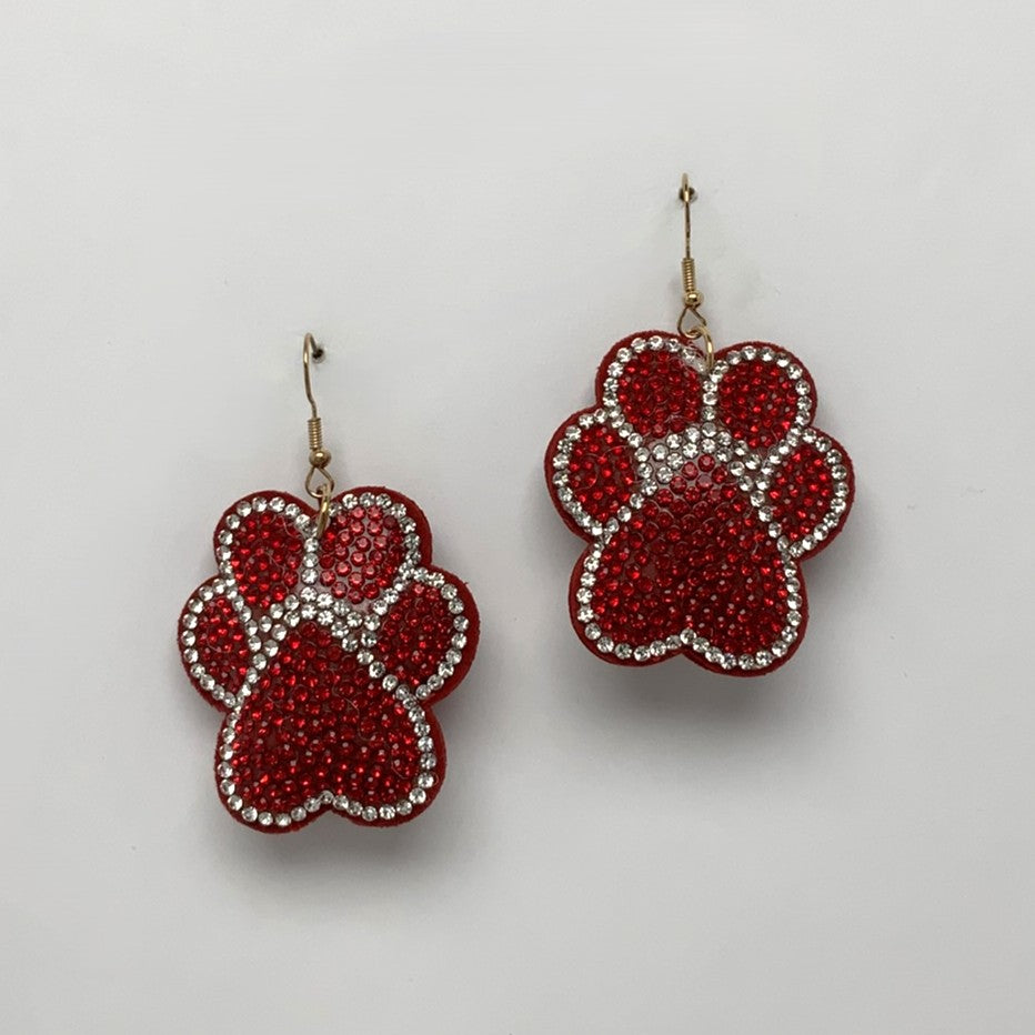 Paw Crystal Earrings