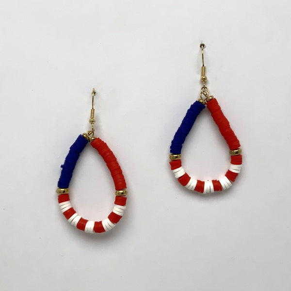 Flat Bead Teardrop Earrings