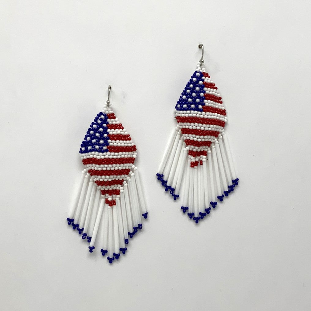 Beaded Tassel USA Flag