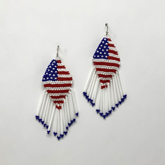 Beaded Tassel USA Flag