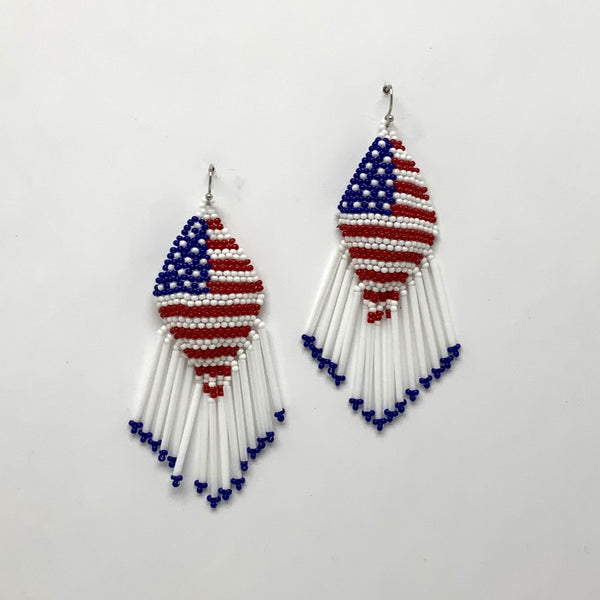 Beaded Tassel USA Flag