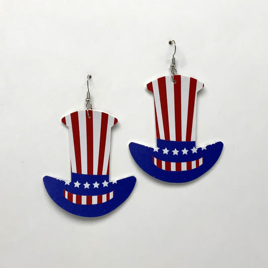 Uncle Sam Hat Earrings