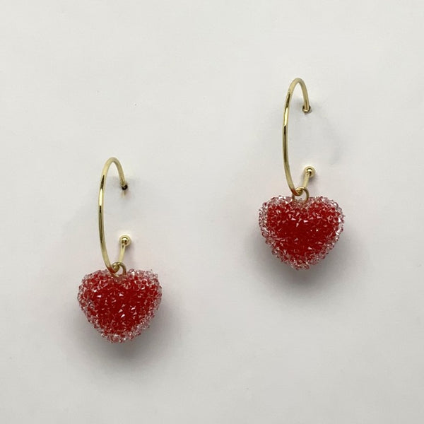Frosted Heart Earrings