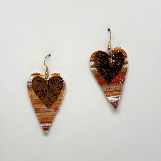 Felt Glitter Heart Earrings