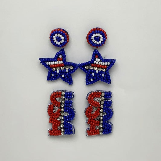 3 Set Patriotic Earrings