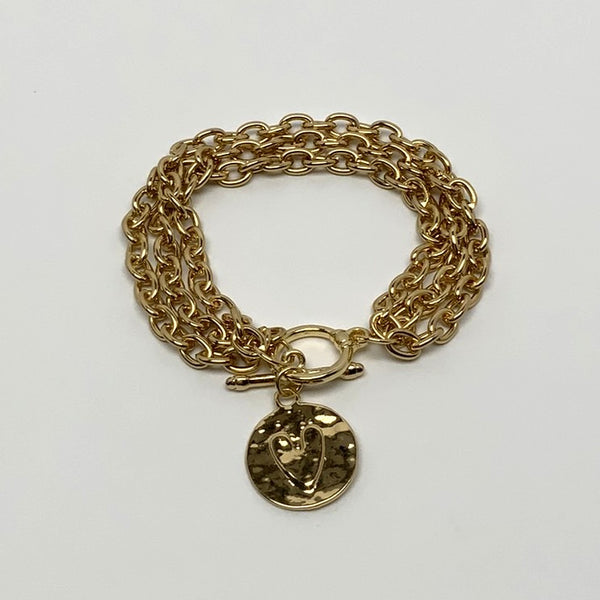 Heart Print Pendant Bracelet