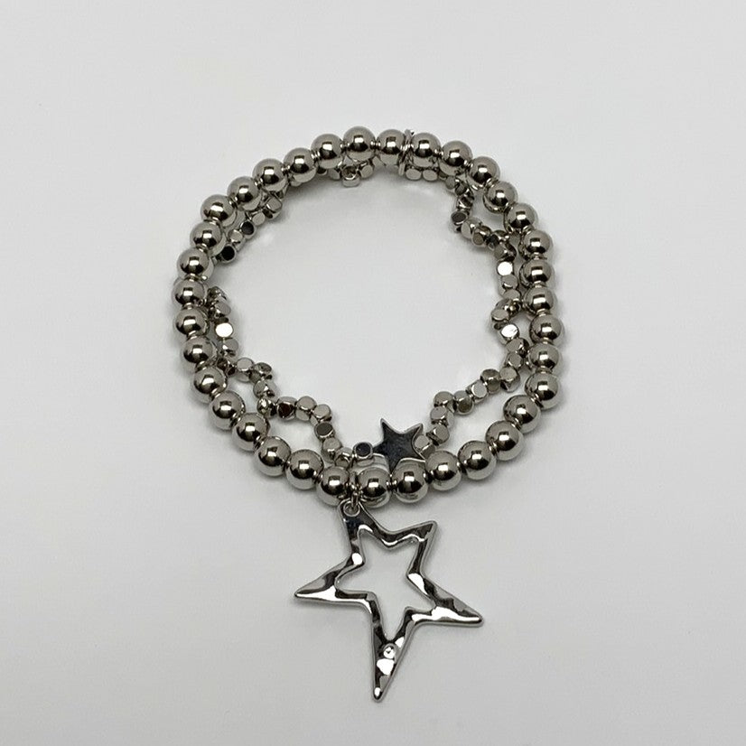 Double Beaded Star Charm Bracelet