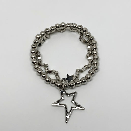 Double Beaded Star Charm Bracelet