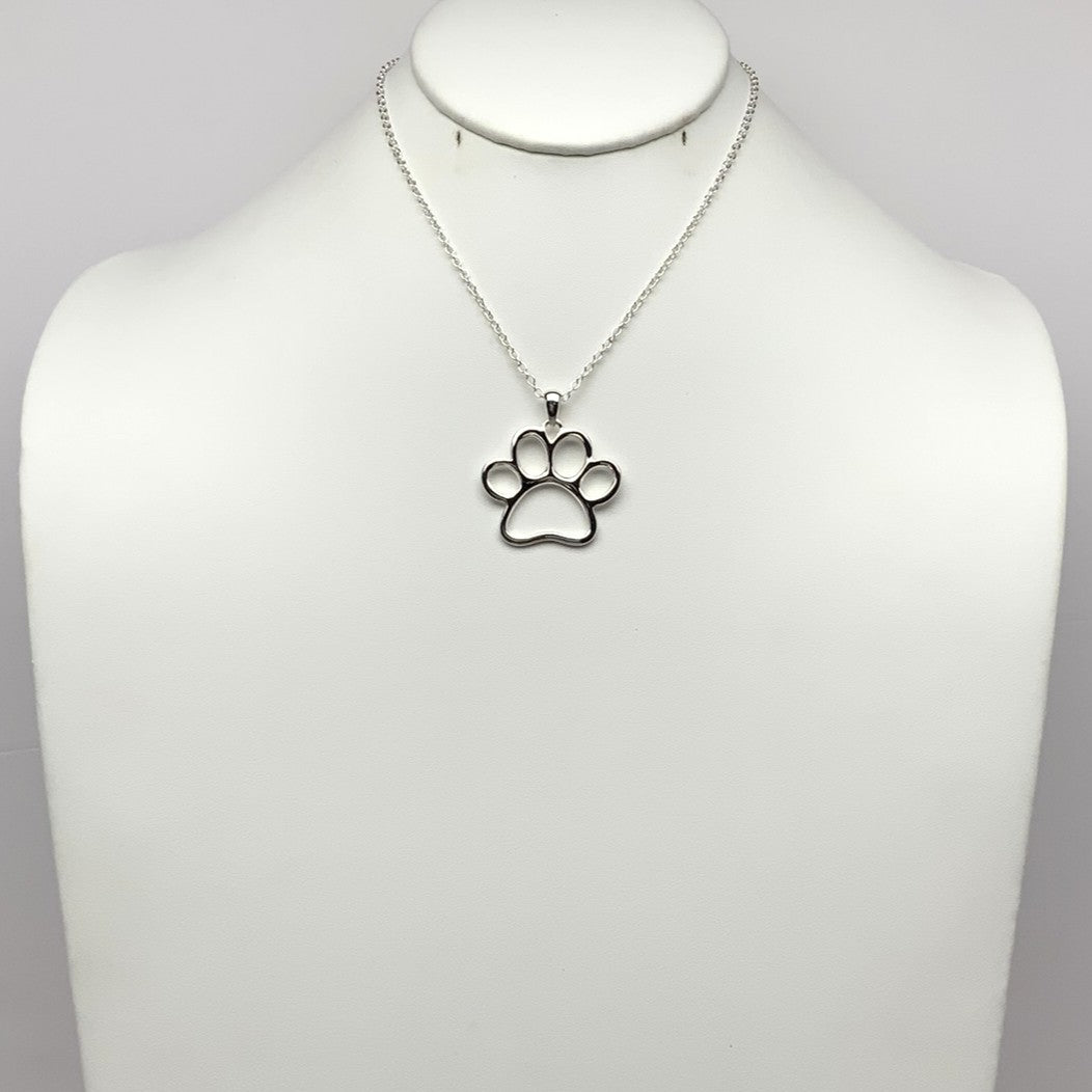Paw Print Outline Necklace
