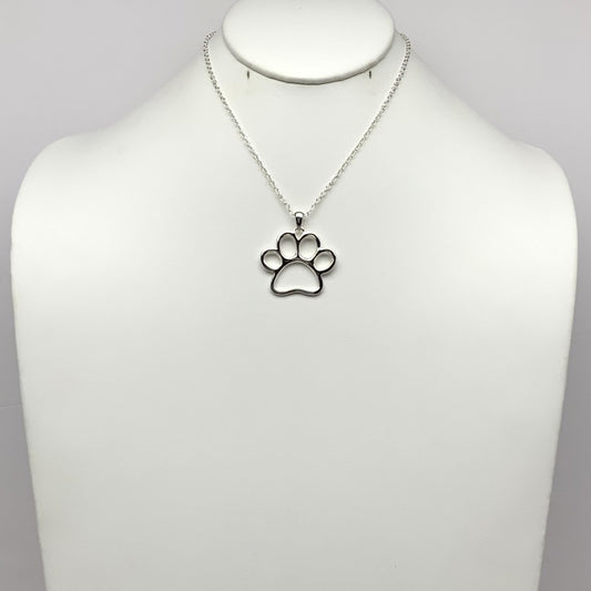 Paw Print Outline Necklace