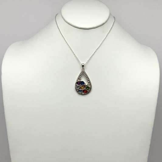Teardrop Crystal Cluster Necklace