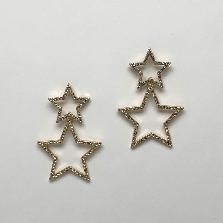 Star Drop Outline Earrings