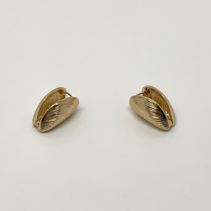 Mussel Shell Huggie Earrings