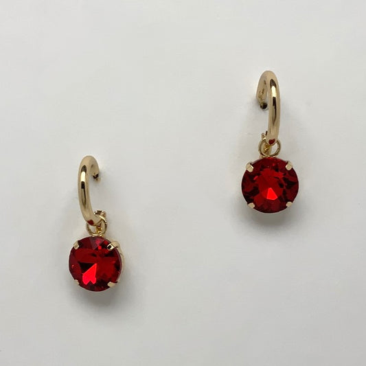 Circle Crystal Lever Back Earrings