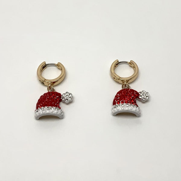 Crystal Santa Hat Earrings