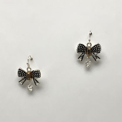 Western Style Bow Crystal Charm Earrings