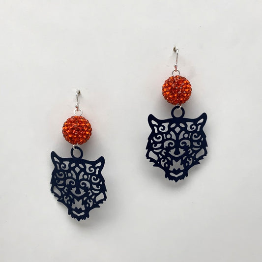 Crystal Symmetrical Tiger Print Design Earrings