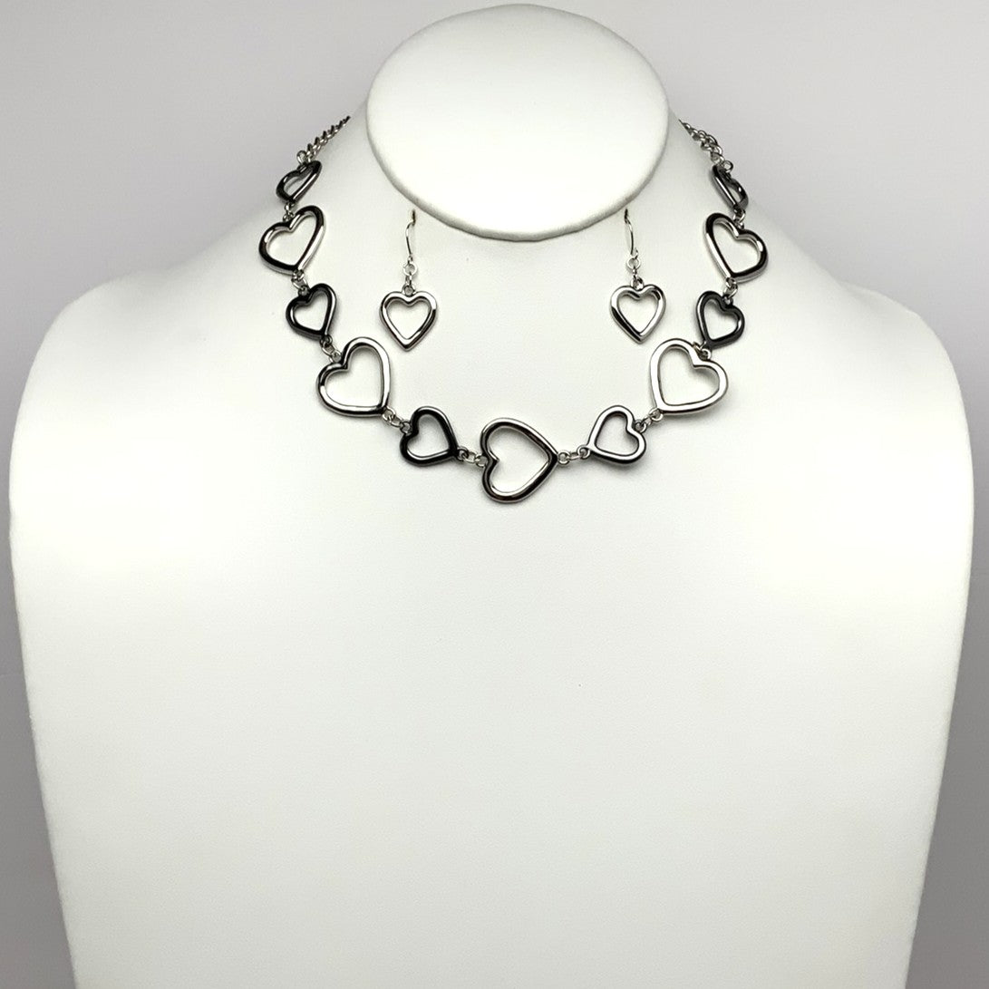 Heart Chain Necklace Set