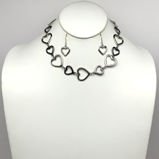 Heart Chain Necklace Set