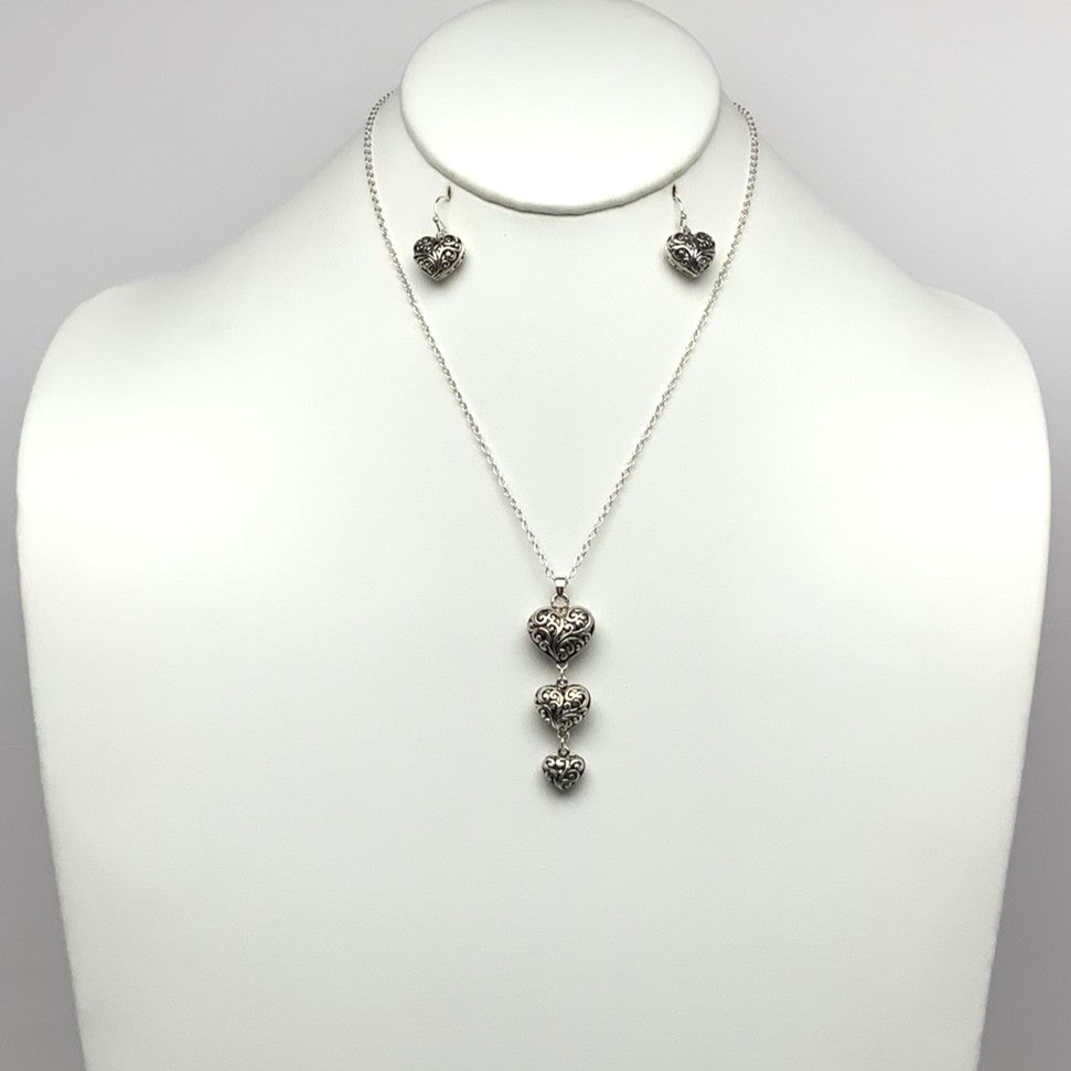 Western Heart Drop Necklace Set