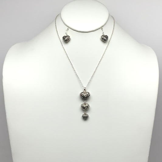 Western Heart Drop Necklace Set