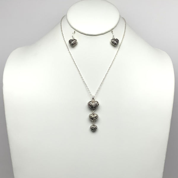 Western Heart Drop Necklace Set