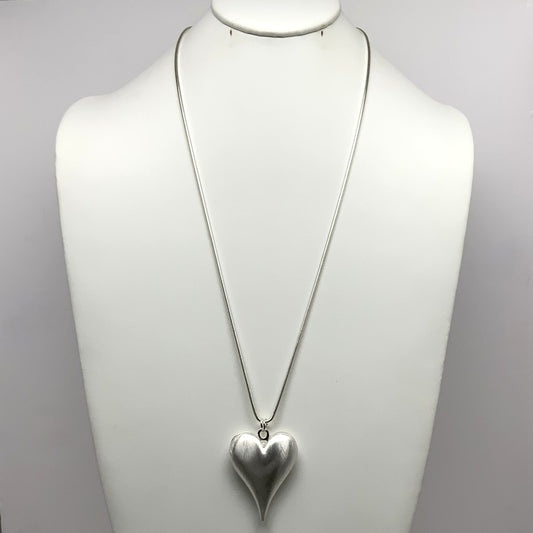 Long Snake Chain Heart Necklace