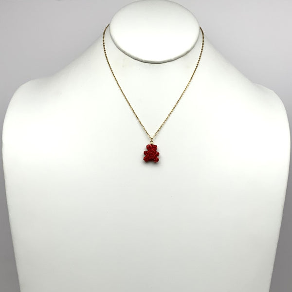 Small Crystal Bear Necklace