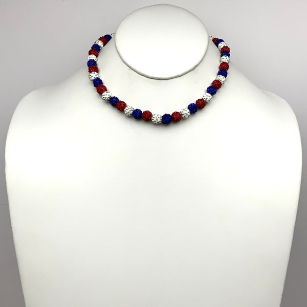 Fourth of July Crystal Ball Necklace