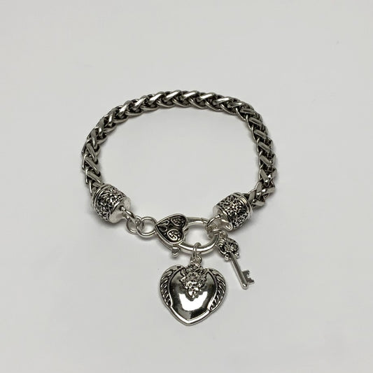 Heart Key Lobster Claw Chain Bracelet