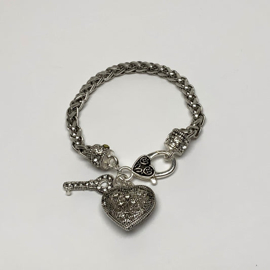 Crystal Heart Key Chain Bracelet