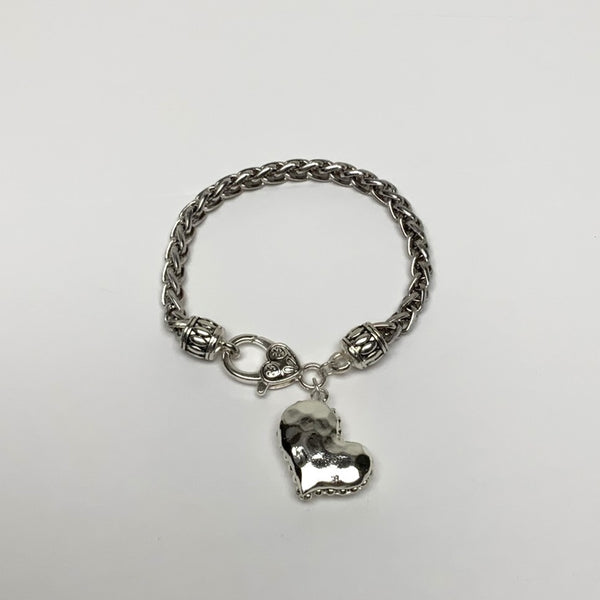 Chunky Chain Lobster Clasp Heart Bracelet