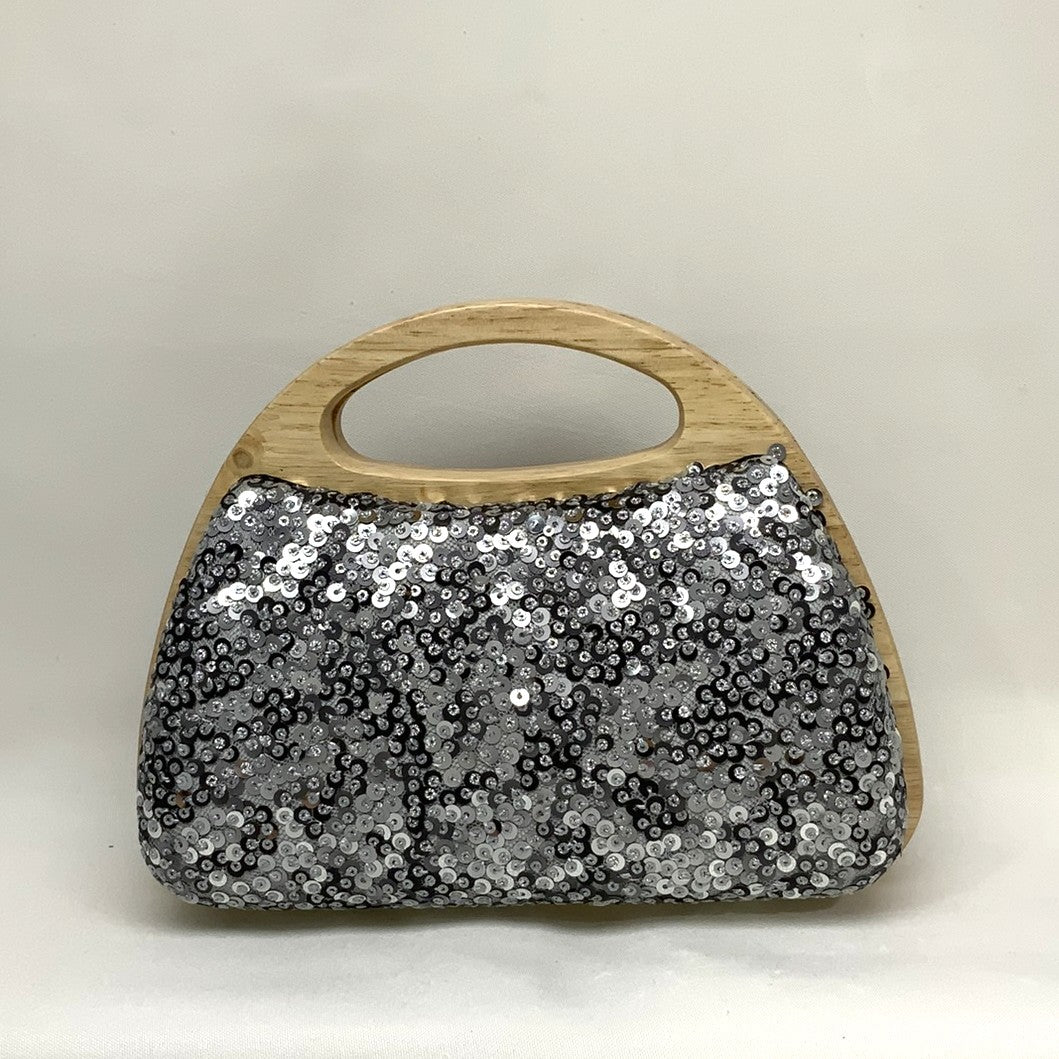 Sequin Wooden Handle Handbag
