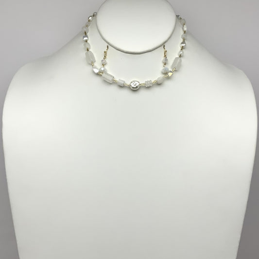 Short Bead Stone Crystal Necklace Set