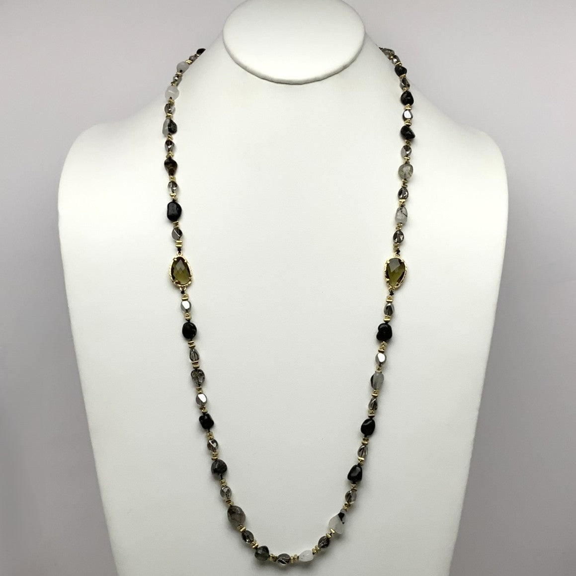 Beaded Side Crystal Necklace