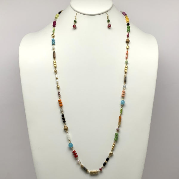 Crystal Bead Mix Necklace Set
