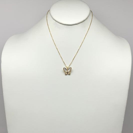 CZ Butterfly Pendant Necklace