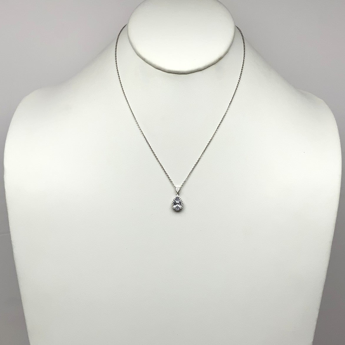 Cubic Zirconia Teardrop Necklace