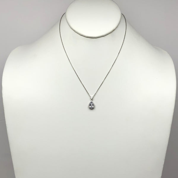 Cubic Zirconia Teardrop Necklace