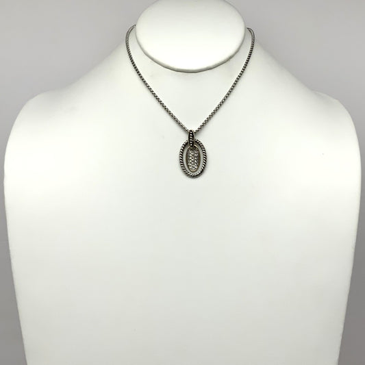 Cubic Zirconia Twisted Oval Necklace