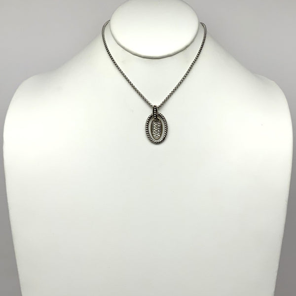 Cubic Zirconia Twisted Oval Necklace